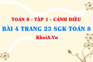Bài 4 trang 23 SGK Toán 8 tập 1 Cánh Diều